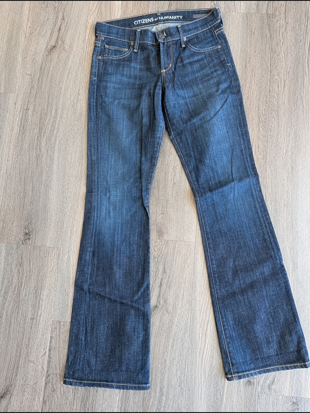 Citizens Of Humanity Dark Blue Diti Petite Boot Cut Flare Jeans